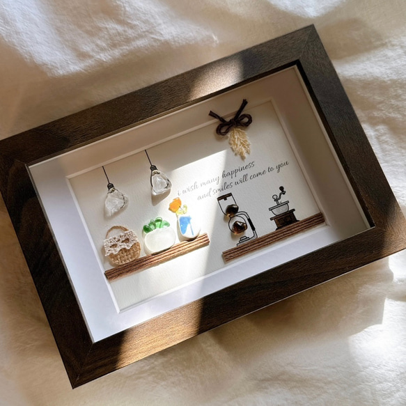 No.159 【人気】シーグラスアート シーグラス シー陶器 天然石 カフェ