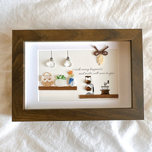 No.159 【人気】シーグラスアート シーグラス シー陶器 天然石 カフェ