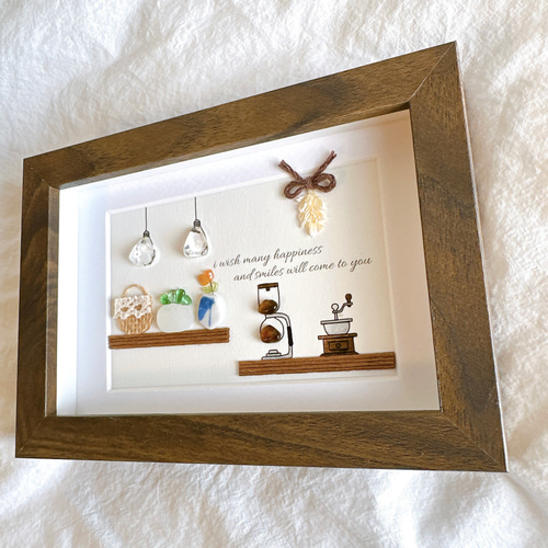 No.159 【人気】シーグラスアート シーグラス シー陶器 天然石 カフェ