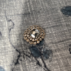 新作　和の心シリーズ　洗練された大きめバンブー紬の優しい艶感に飾りを添えて、、、つまみ細工コサージュバッグ 16枚目の画像