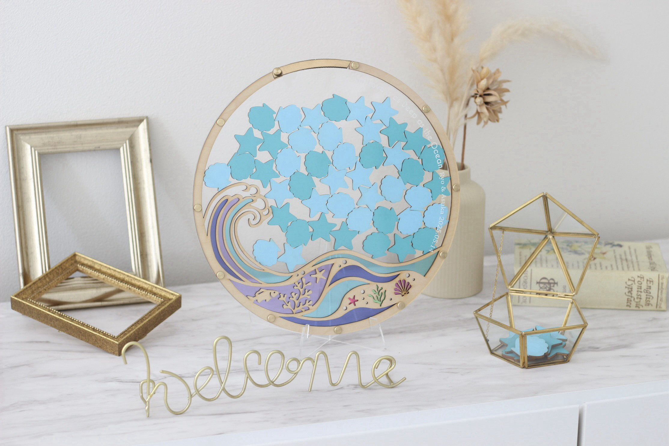 【アジア限定】海のウェディングドロップス20〜80名　結婚証明書　ウェディングドロップス　ゲスト参加型