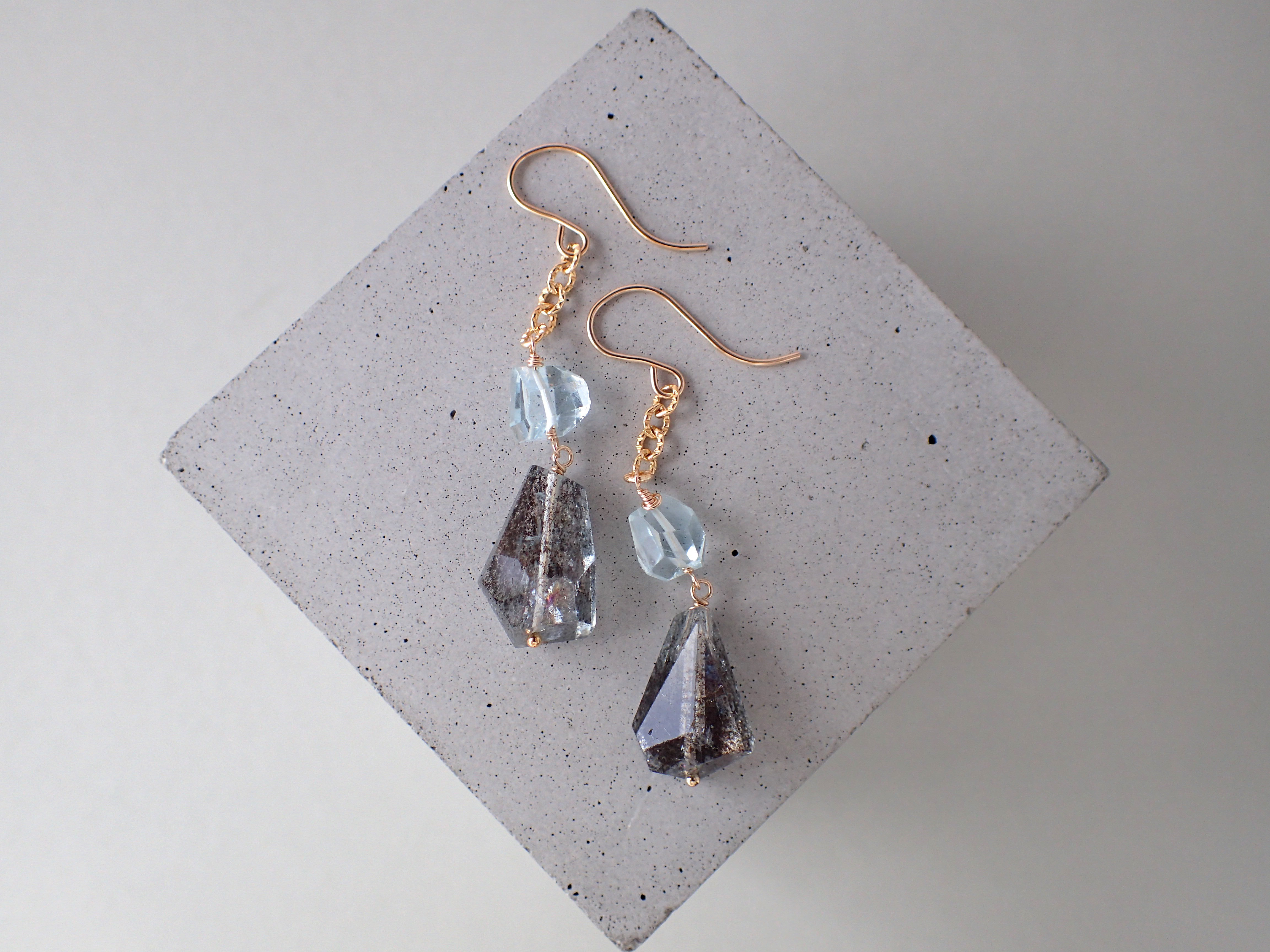 14kgf＊モスアクアマリン＊ピアス