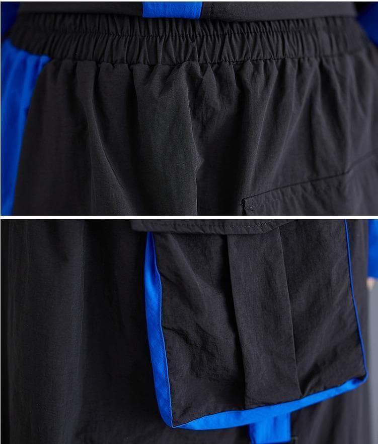 新品 大きいサイズブルーセットアップ ショートトップスロングスカート秋冬jｈ