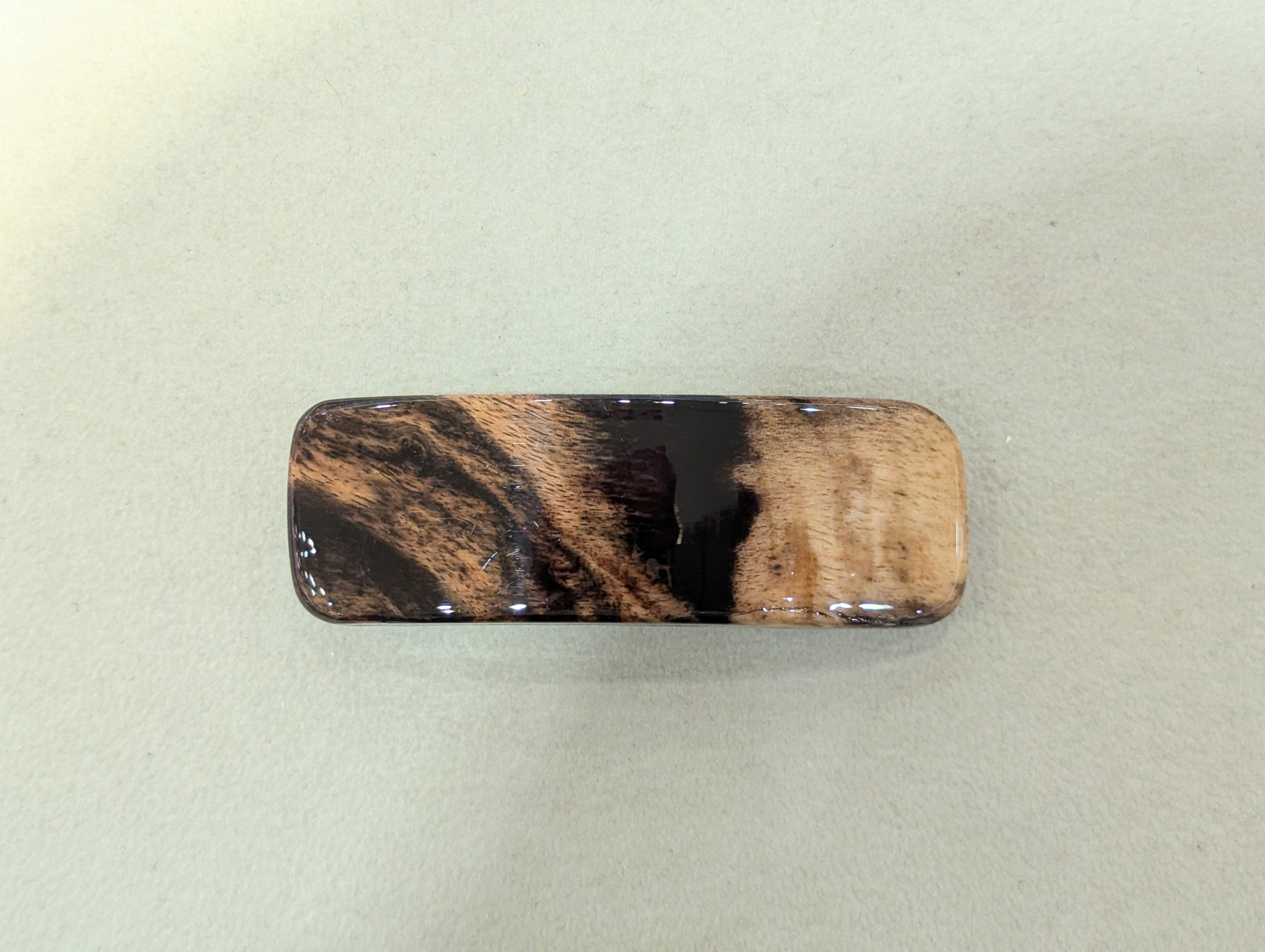 木製　バレッタ　(　黒柿　)