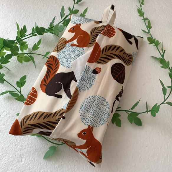 エコティッシュカバー☆マスクストッカー♪リス♡squirrel♪3カラー 1枚目の画像
