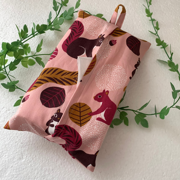 エコティッシュカバー☆マスクストッカー♪リス♡squirrel♪3カラー 2枚目の画像