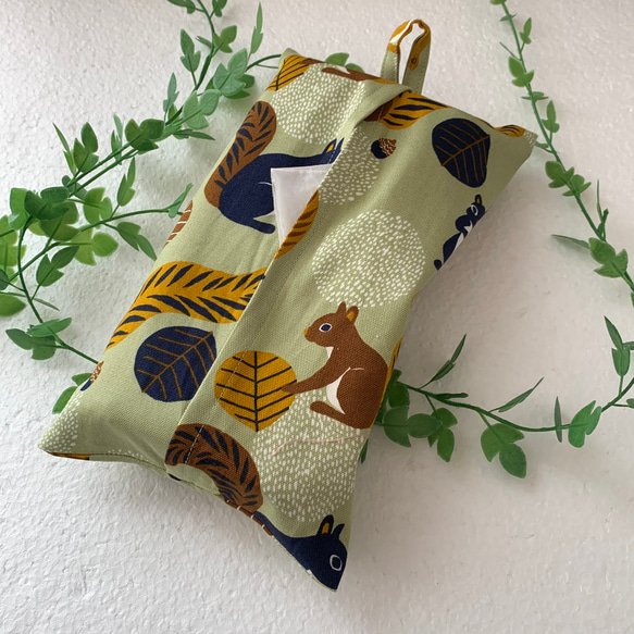 エコティッシュカバー☆マスクストッカー♪リス♡squirrel♪3カラー 3枚目の画像