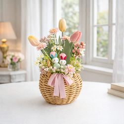 フリルパンジーとローダンセマムの寄せ植えバスケット 盆栽