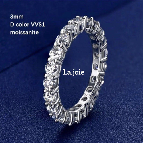 最高品質）モアサナイトフルエタニティ 3mm リング 指輪・リング LA-J