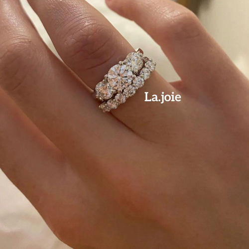 最高品質）モアサナイトフルエタニティ 3mm リング 指輪・リング LA-J