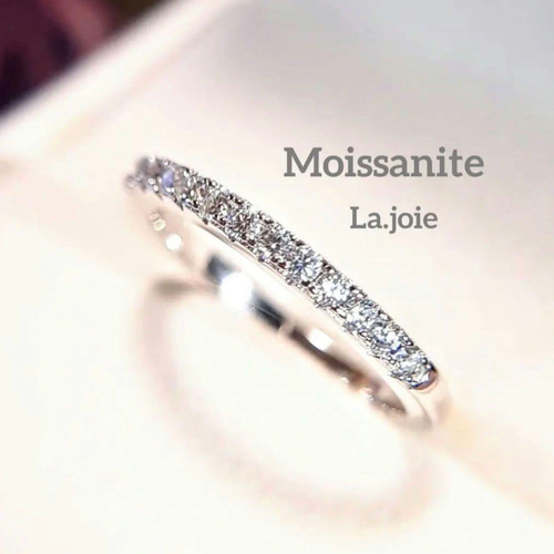 大人気❗️ 最高品質 モアサナイト ハーフエタニティ 1.5mm リング