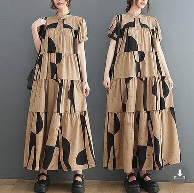 大きいサイズ レディース ロング　ワンピース　春夏 秋 新品 半袖