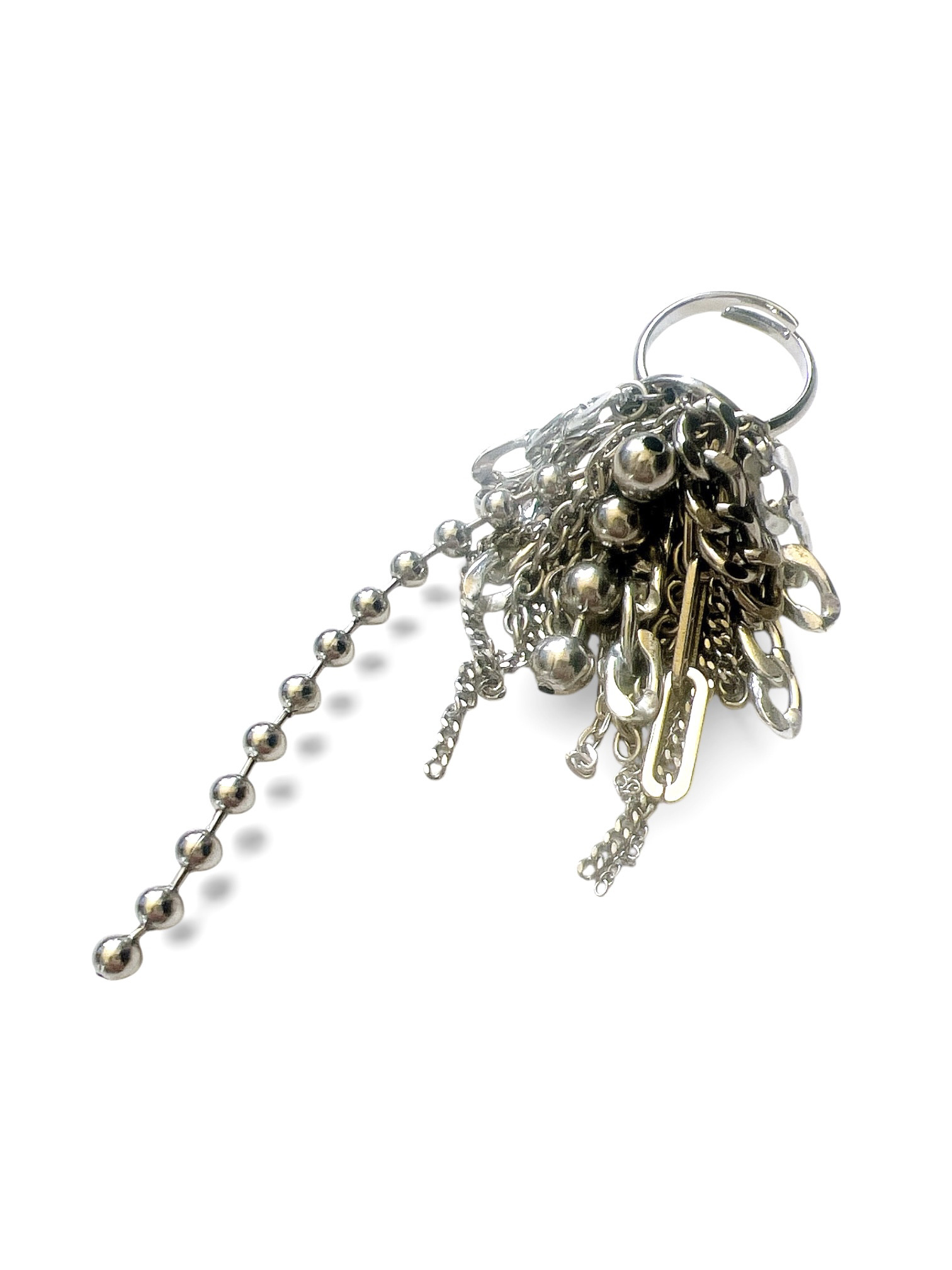 チェーンリング　調節可能　かっこいい　パンク　ロック　モード　ごつめ　大ぶり