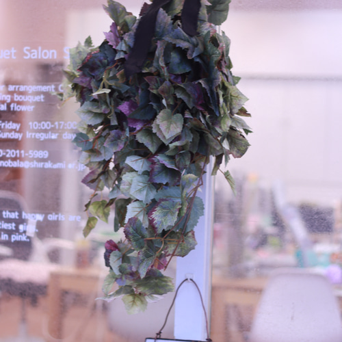 ぶどうの葉スワッグ（パープルグリーン）｜アーティフィシャル｜玄関