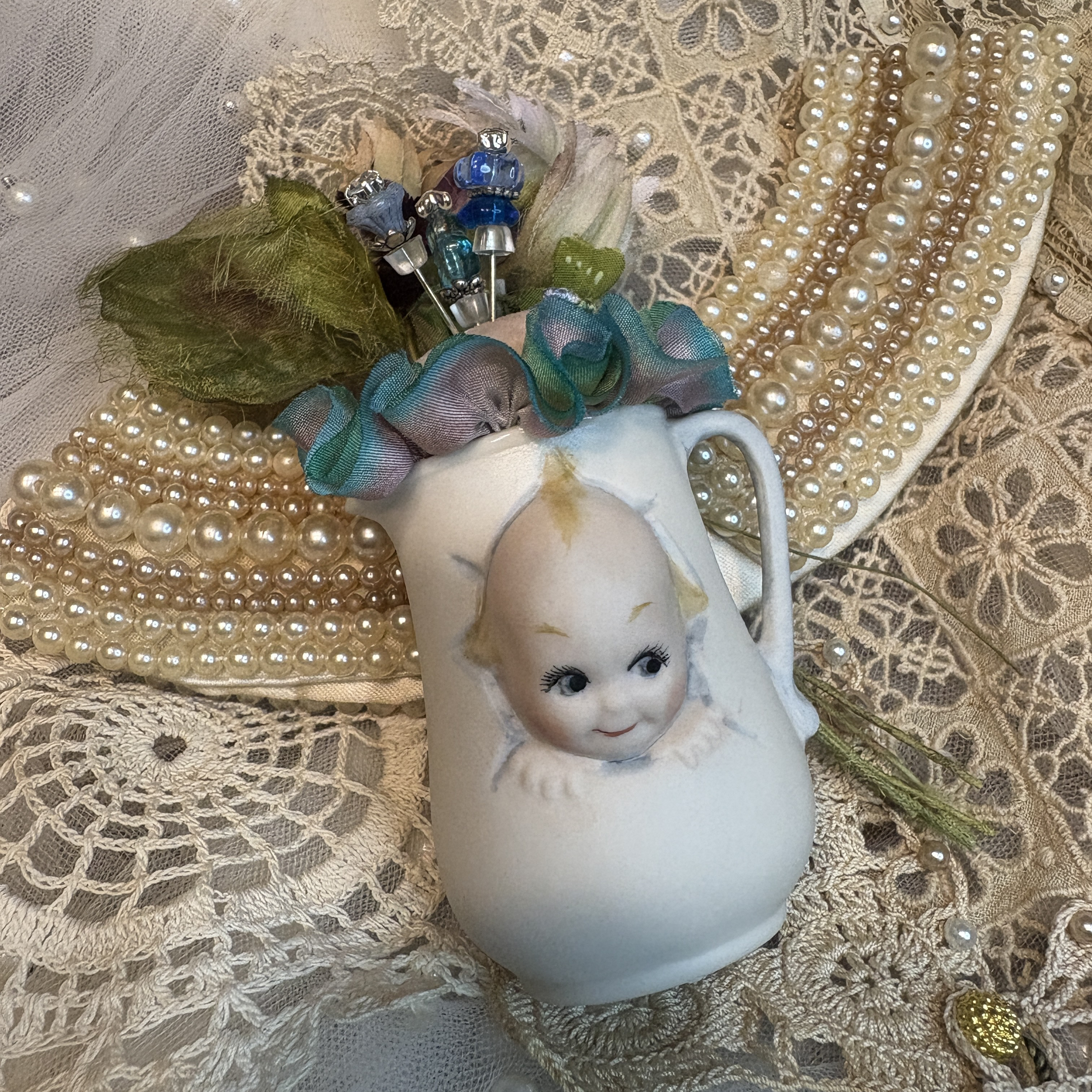 キューピーちゃんマグカップ・ピンクッション・ブルー