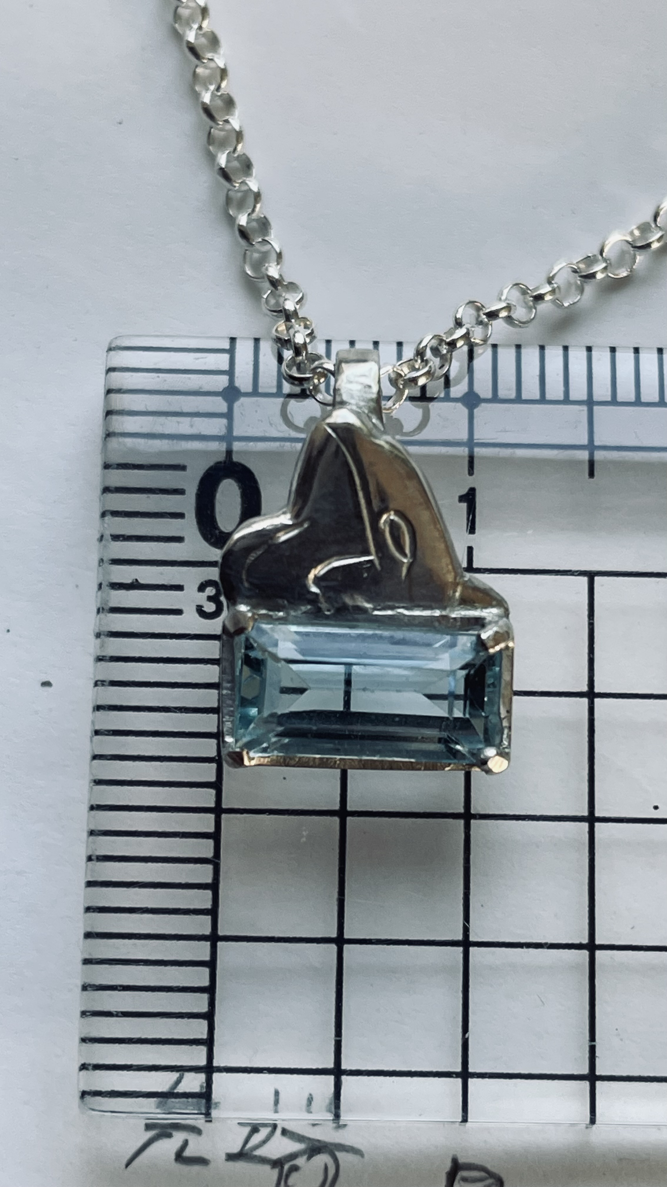 シャチとブルートパーズのネックレス