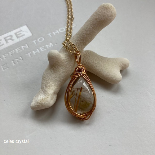 ルチルクォーツ ＊強靭なサポート＊ ペンダントトップ celes crystal