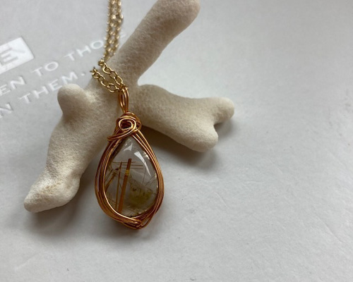 ルチルクォーツ ＊強靭なサポート＊ ペンダントトップ celes crystal