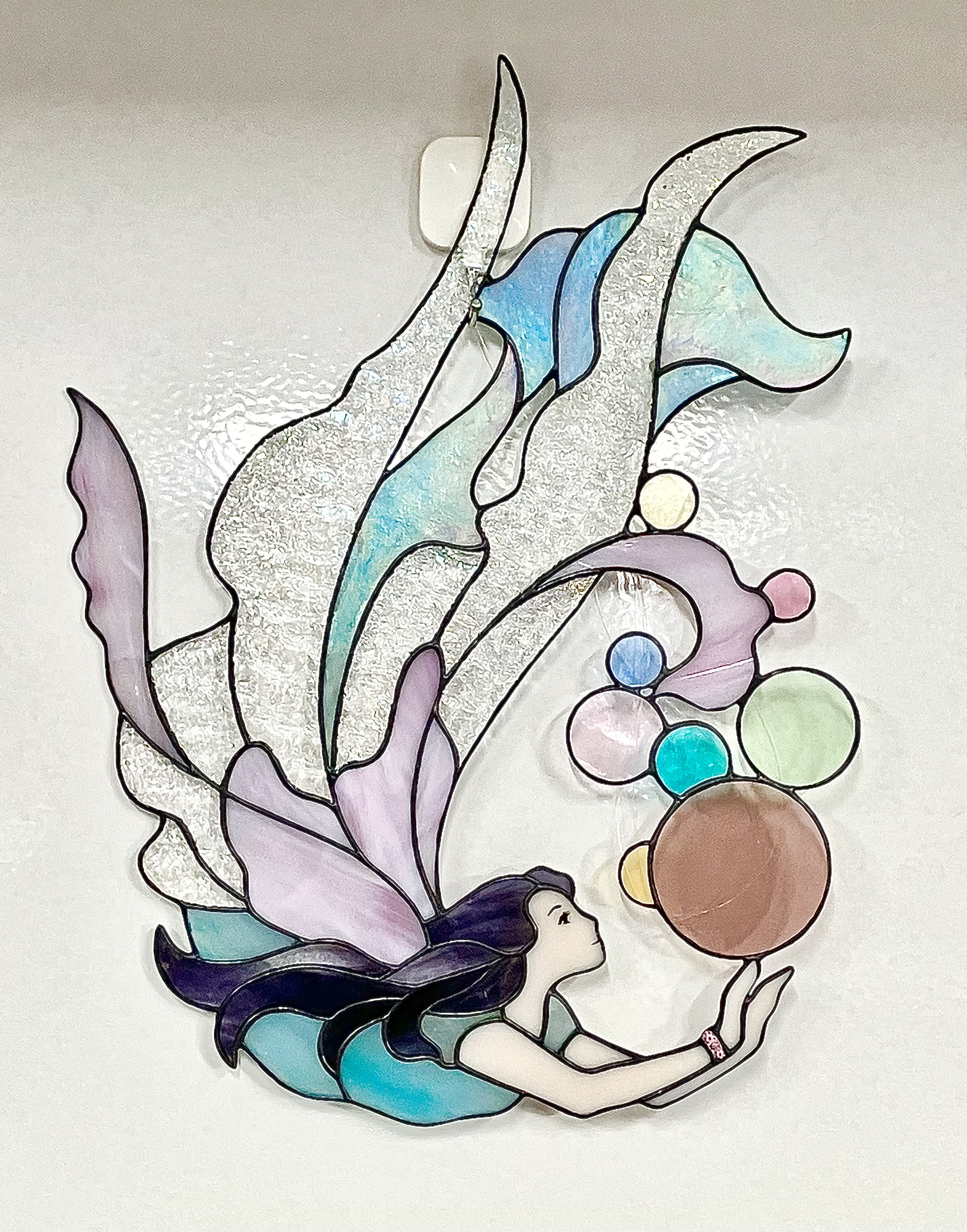 ステンドグラス☆風の妖精(フェアリー)のサンキャッチャー　ハンドメイド