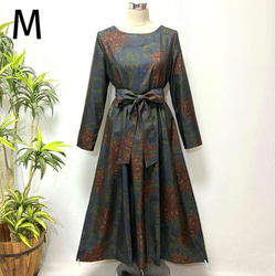 着物リメイク ワンピース ジャンパースカート2WAY 花柄 ギャザー 大人