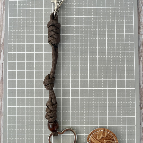 ハートのバッグチャーム パラコード レザー じゃらじゃらバッグ