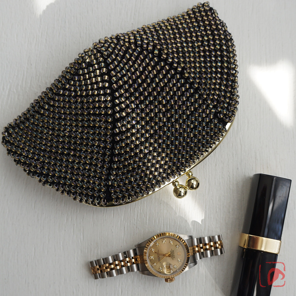 ばあば ⧉ ガラスビーズの格別なさらに大きめがま口（Belle・2193）