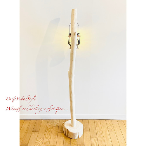 無垢で白く美しい大型サイズの流木スタンド ランタンやエアプラントを