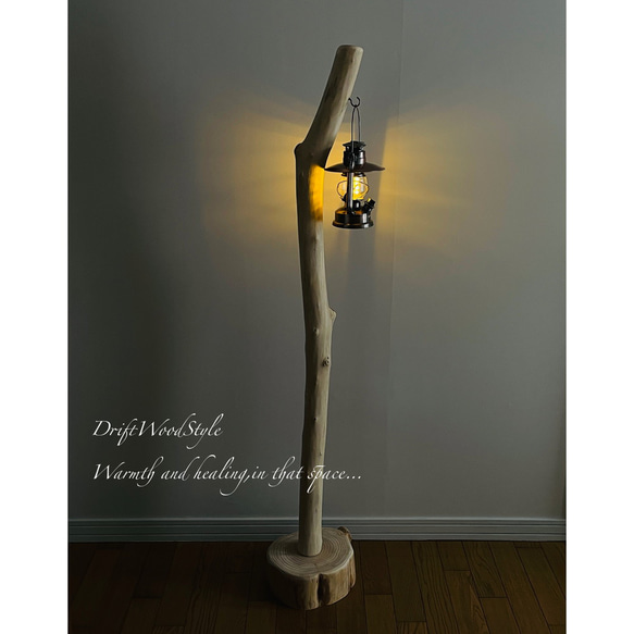 無垢で白く美しい大型サイズの流木スタンド ランタンやエアプラントを飾れる置物 北欧 照明 N7 2枚目の画像