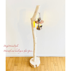 無垢で白く美しい大型サイズの流木スタンド ランタンやエアプラントを飾れる置物 北欧 照明 N7 4枚目の画像