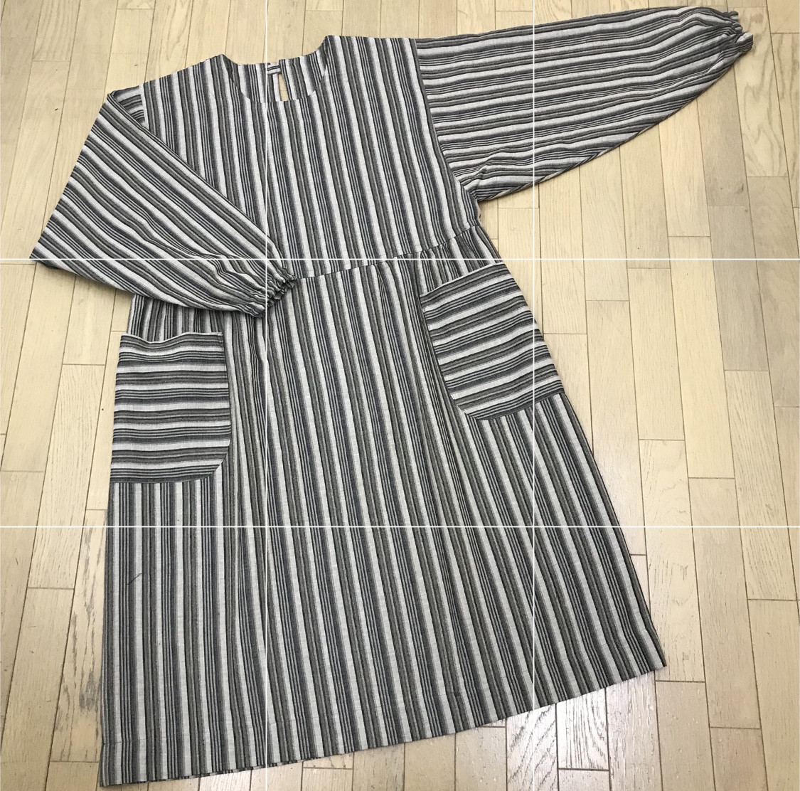 【SALE♦️30%OFF】柔らか 二重織ジャガード地 ゆったり ワンピースor割烹着[M〜L前後のサイズ］｜詳細画像