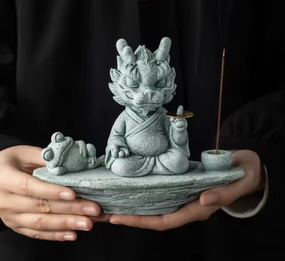 癒しの龍【光を届ける】 龍の置物 線香立て オブジェ｜守護と癒しのドラゴンライト＃癒しの龍