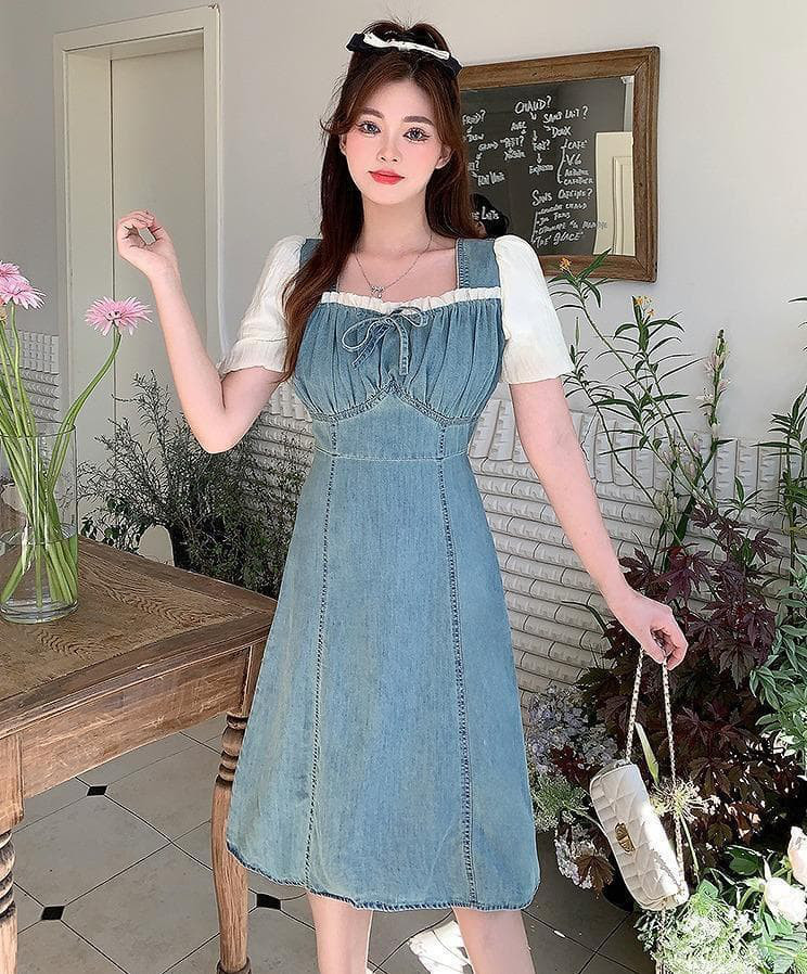 大きいサイズ レディース ワンピース　デニム　春夏 秋 新品 半袖