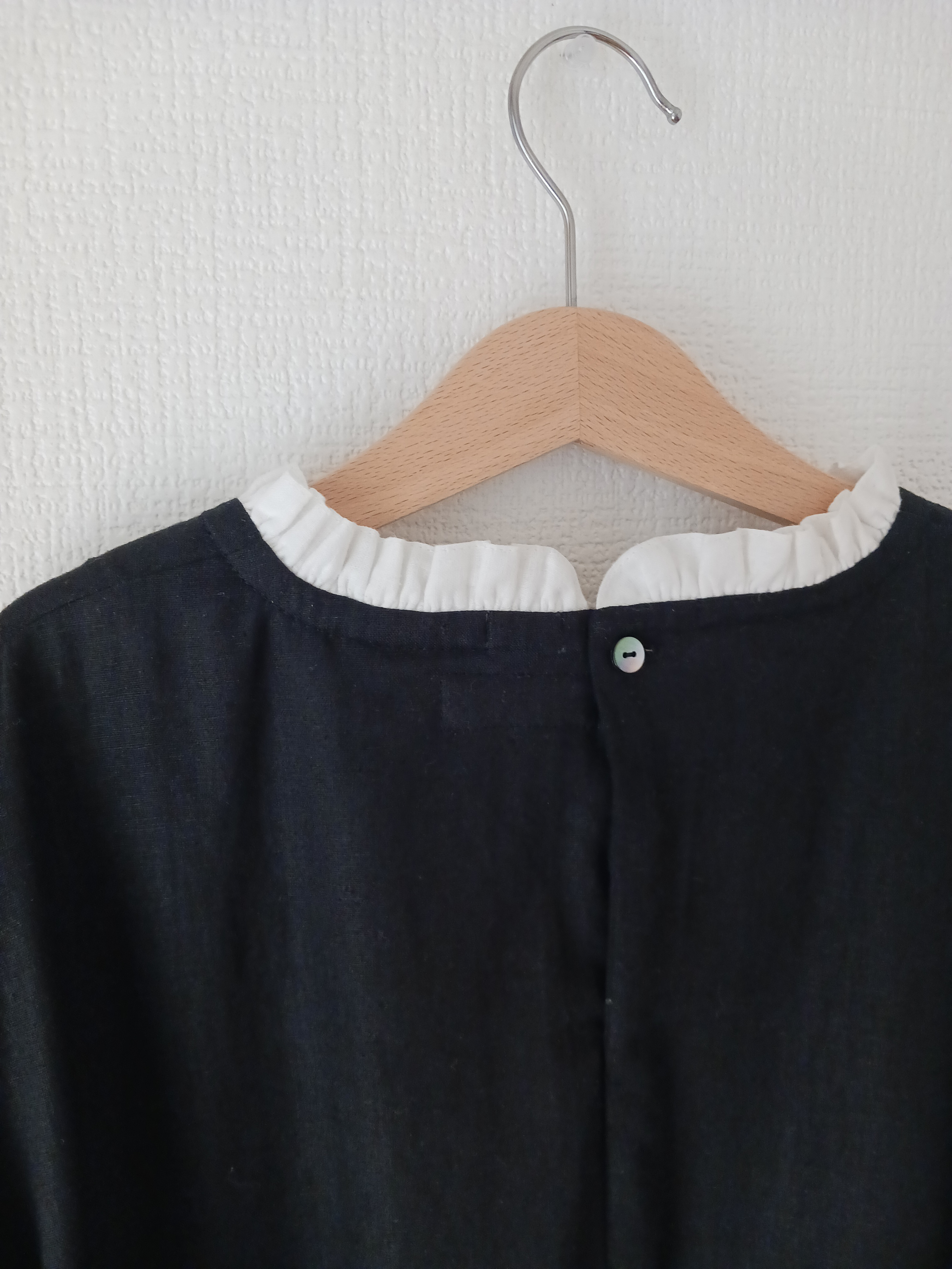 【woman's S.M.L】綿麻グレンチェック　可愛くととのうモノトーンワンピース