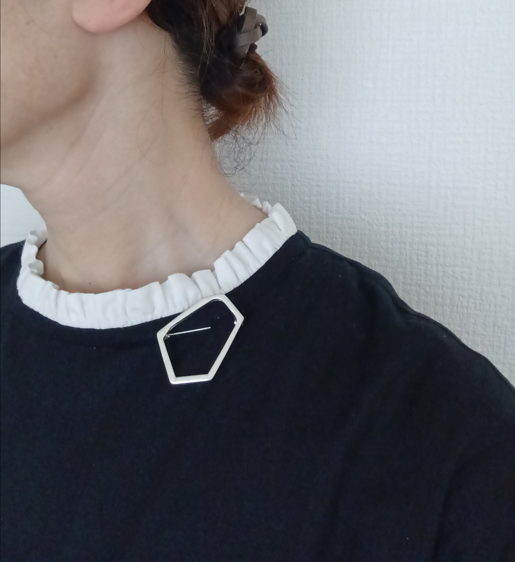 【woman's S.M.L】綿麻グレンチェック　可愛くととのうモノトーンワンピース