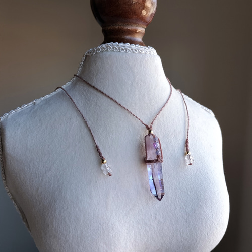 紫光芒】ベラクルスアメジスト マクラメネックレス ​ ネックレス