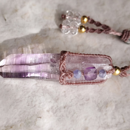 紫光芒】ベラクルスアメジスト マクラメネックレス ​ ネックレス