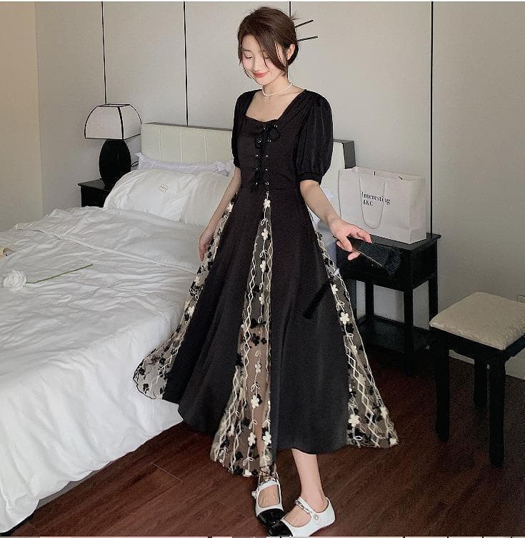 大きいサイズ レディース 春 夏 ワンピース　シースルー　新品 半袖