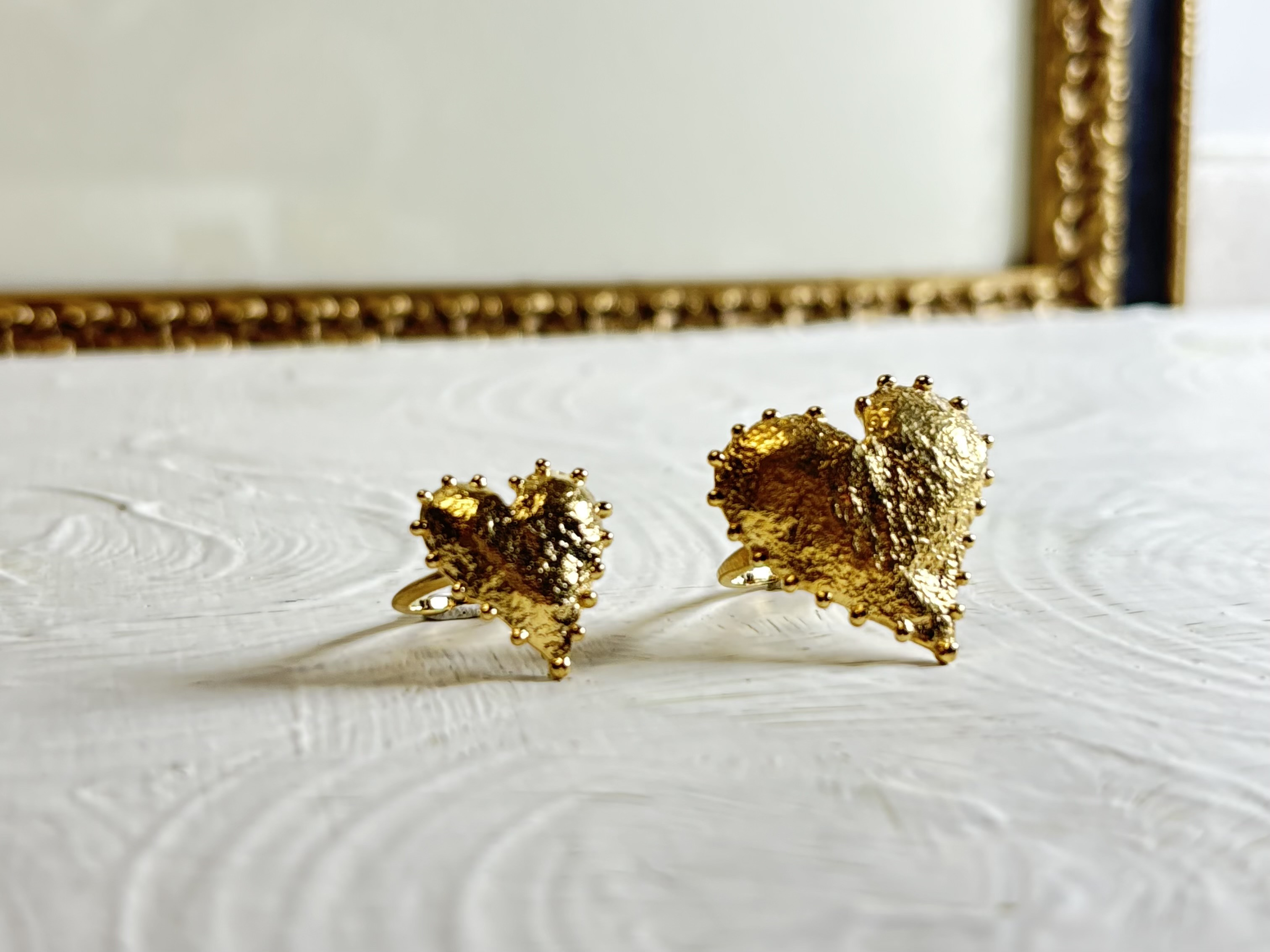 つぶつぶハートリング(大)K18GP