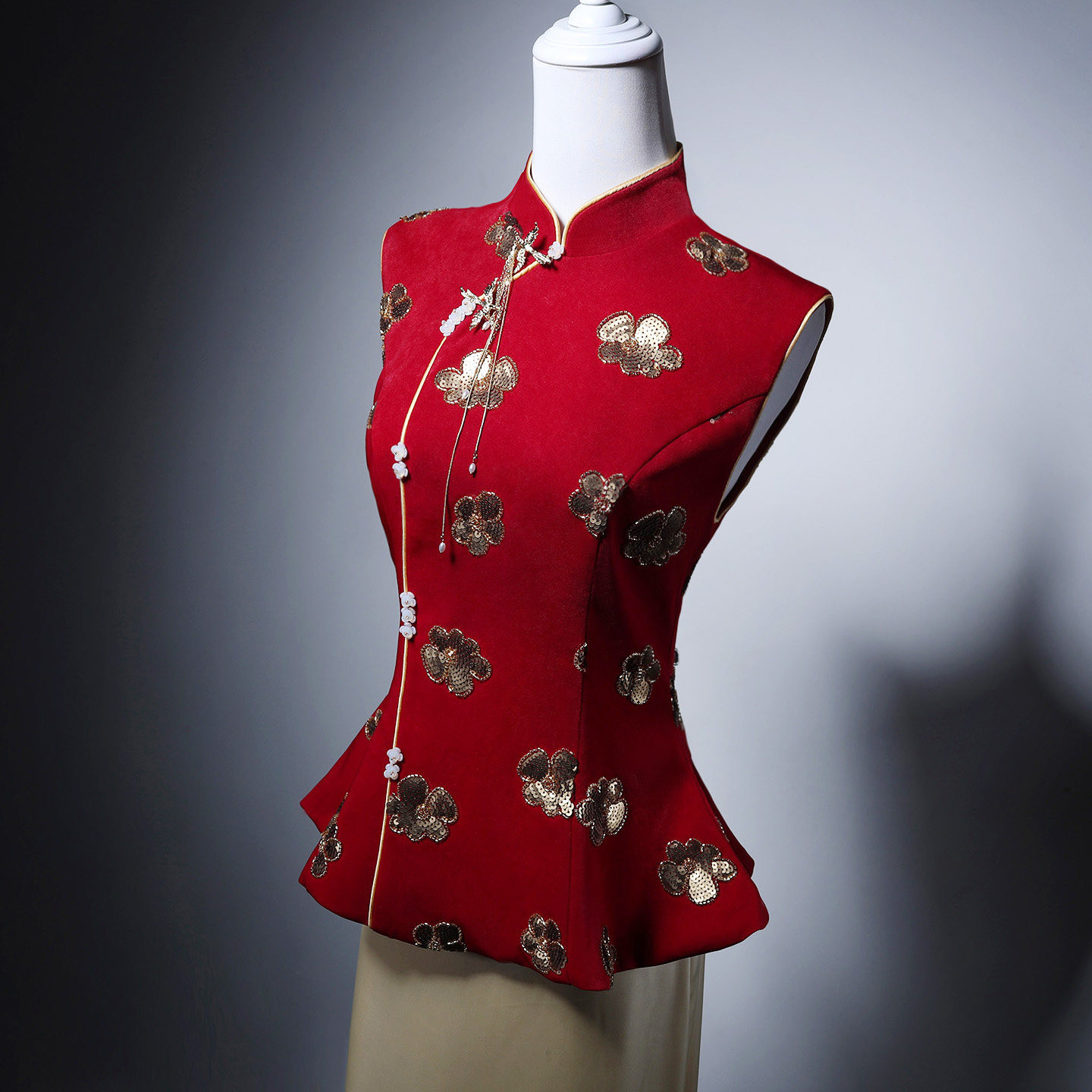 高級感 赤 花 パーティードレス スリム 綺麗 花嫁 演奏会 誕生日 披露宴 二次会 前撮り M021