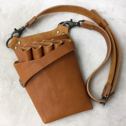 シザーケース トリマーケース ハラコ 本革 美容師 ボディバッグ