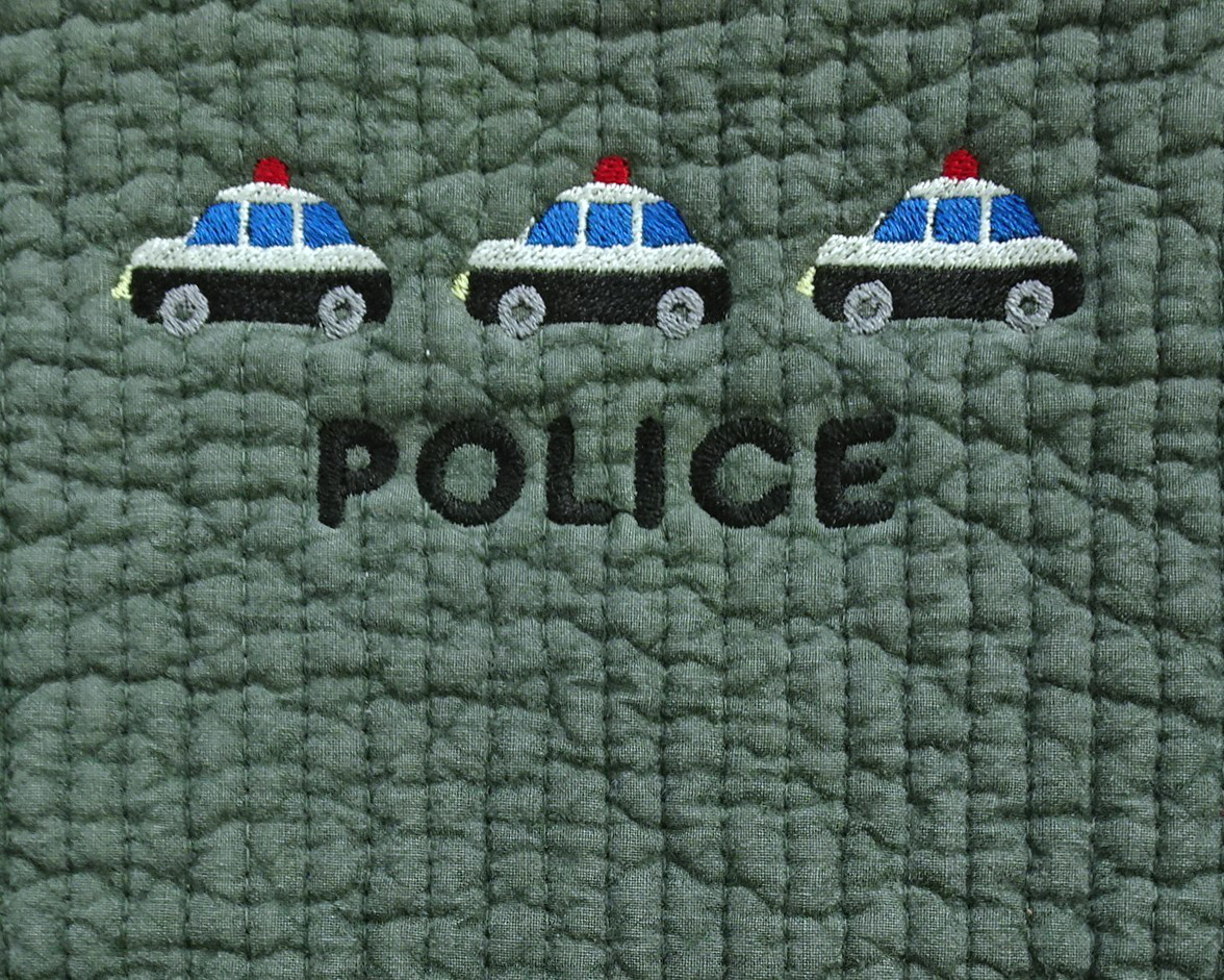 【名入れ可、5日以内発送】刺繍入園、入学3点セット〈パトカー〉