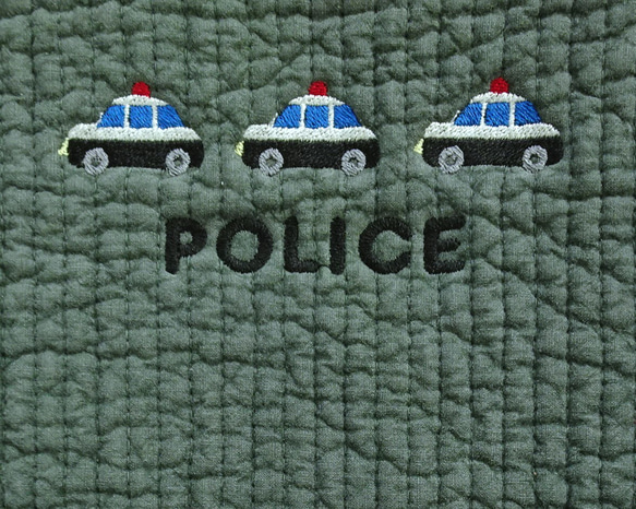 【個人化訂製，5天內出貨】刺繡三件套幼兒園和小學入學典禮用品（警車） 第2張的照片