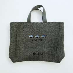 【個人化訂製，5天內出貨】刺繡三件套幼兒園和小學入學典禮用品（警車） 第7張的照片