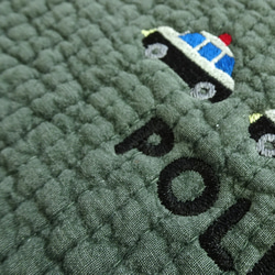 【個人化訂製，5天內出貨】刺繡三件套幼兒園和小學入學典禮用品（警車） 第5張的照片