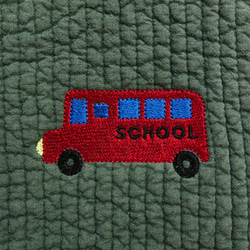 【個人化訂製，5天內出貨】幼兒園和小學入學典禮刺繡三件套（紅色校車） 第5張的照片