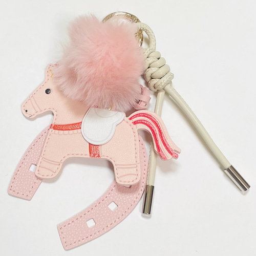 じゃらじゃらキーホルダー キーホルダー バッグチャーム ピンク 馬