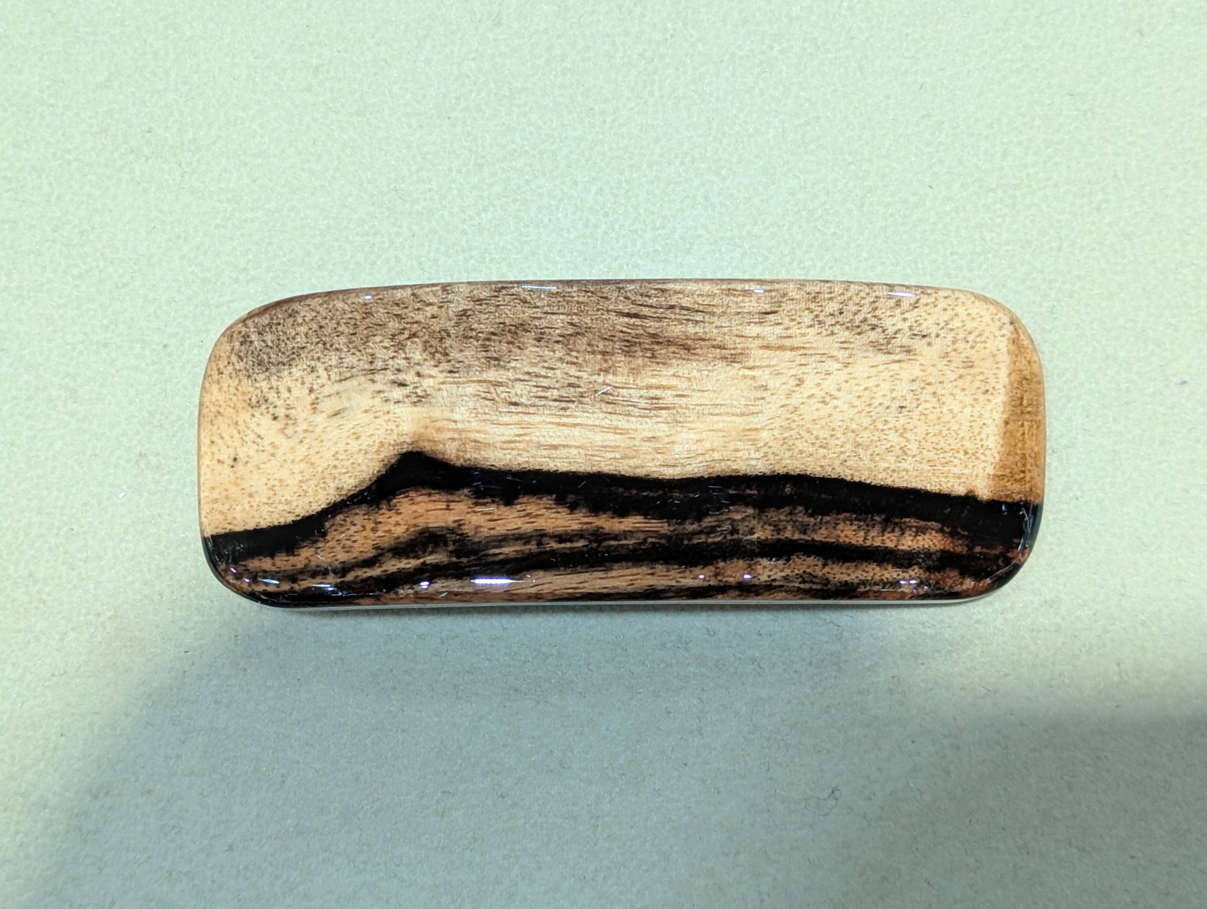 木製　バレッタ　(　黒柿　)