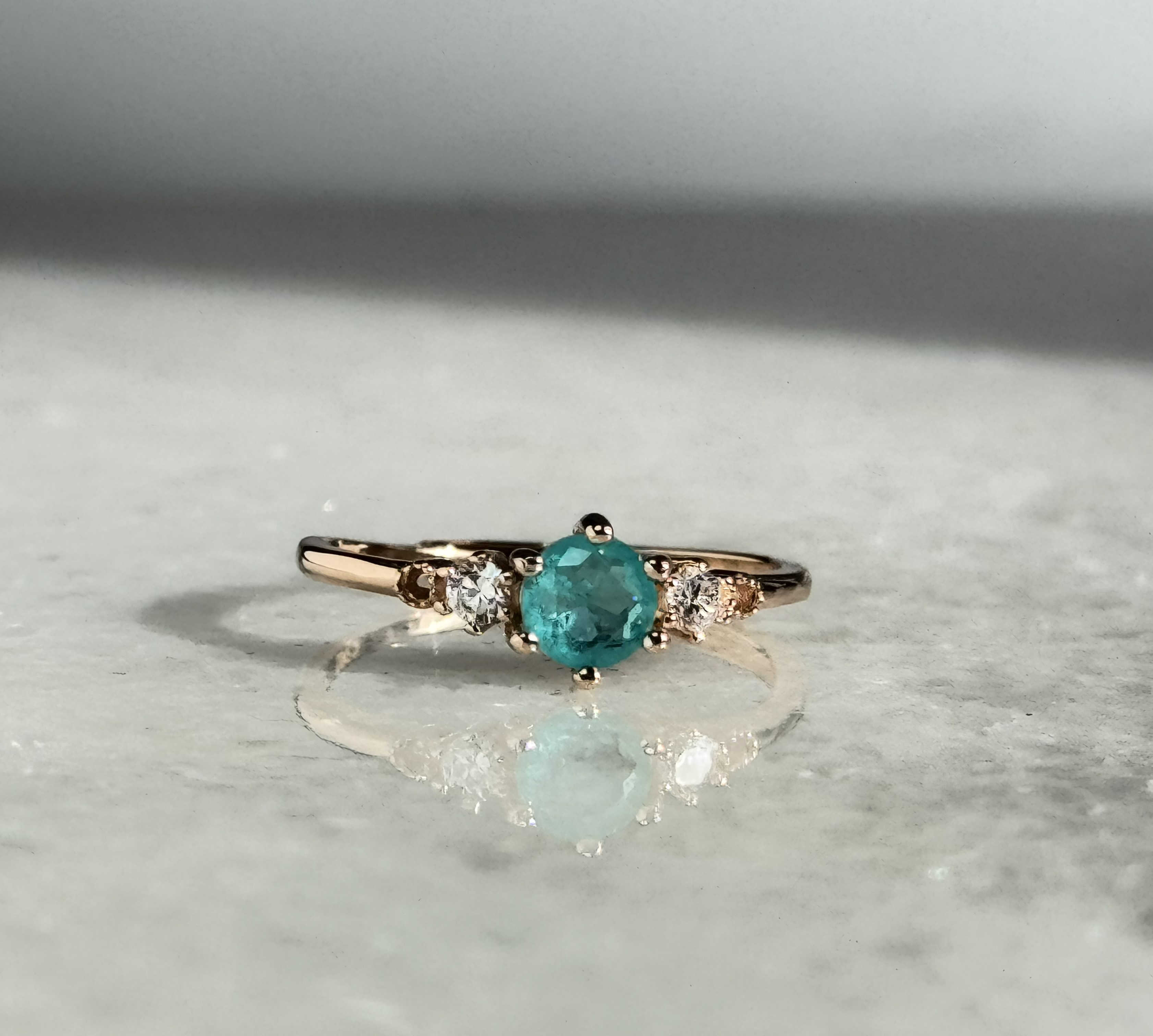 Lumière Gem｜人工パライバトルマリン ネオンブルーリング 5mm ― シルバー製・サイズ指定可 ―