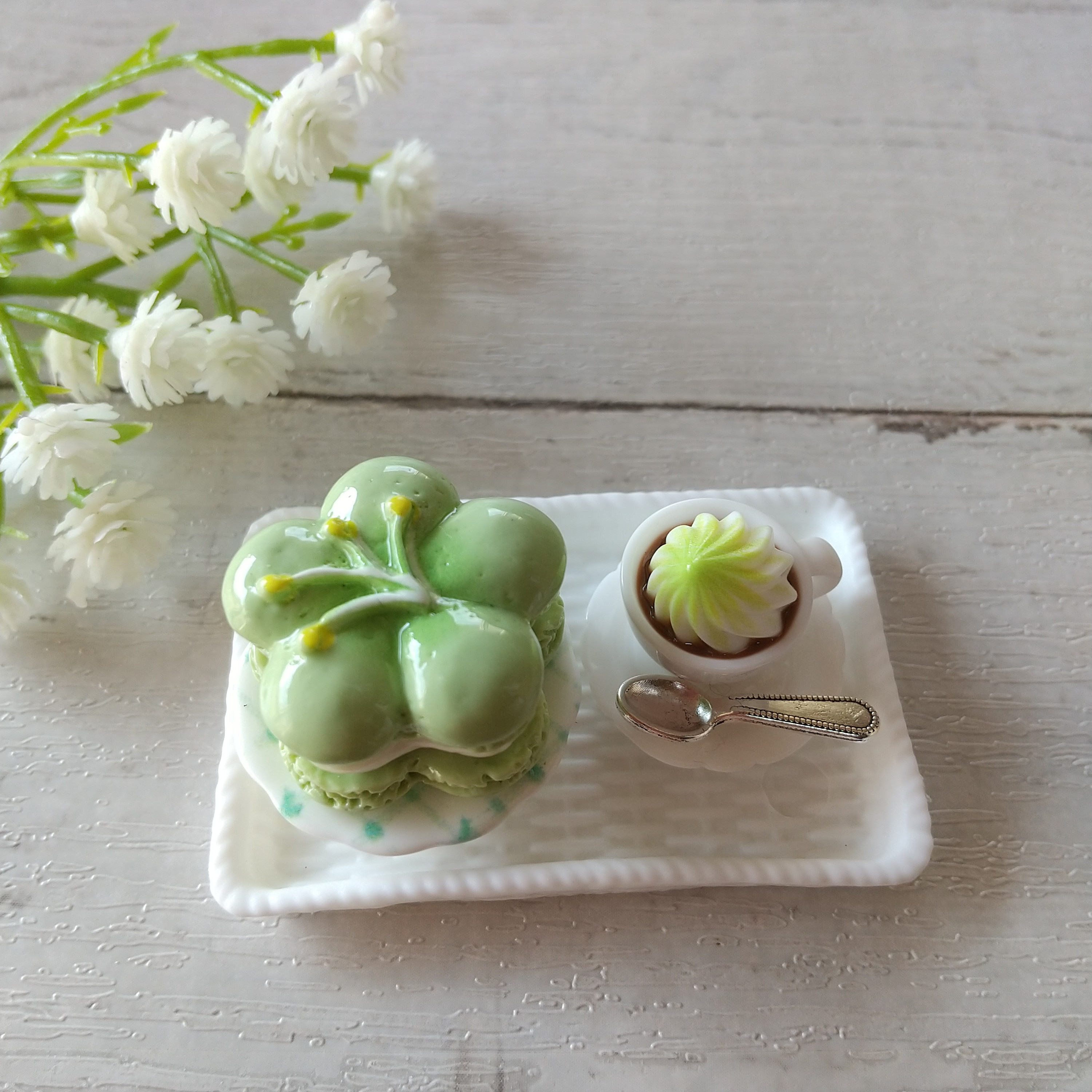 ミニチュア #1626 桜マカロン トレイ ウィンナーコーヒー その他雑貨