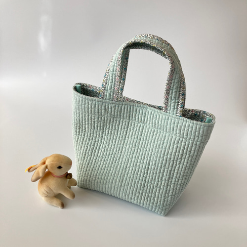 ヌビバッグ＊リバティパイピングのミニトート フォレストウェーブ ミナ